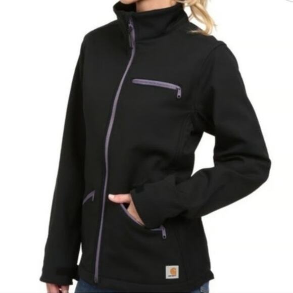 Carhartt Women's Black Purple Crowley Soft Shell Jacket Plus Size XXL 20 - Picture 1 of 9